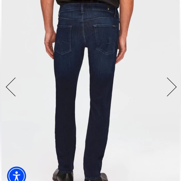 7 For All Mankind Slimmy Men's Dark Wash Jeans Size 36 100% Cotton - Picture 2 of 12